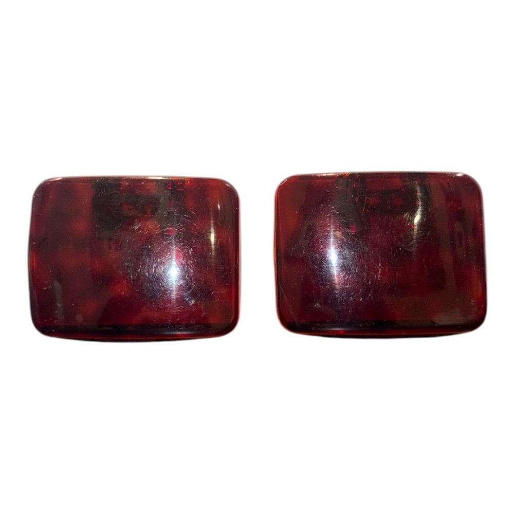 Vintage Tortoise Shell Lucite Shoe Clips. made in France JB2